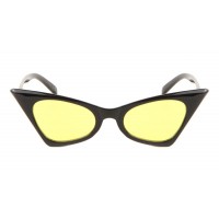 Triangle Black Frame Cat Eye Color Lens Bulk Sunglasses