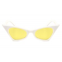 Triangle White Frame Cat Eye Color Lens Bulk Sunglasses